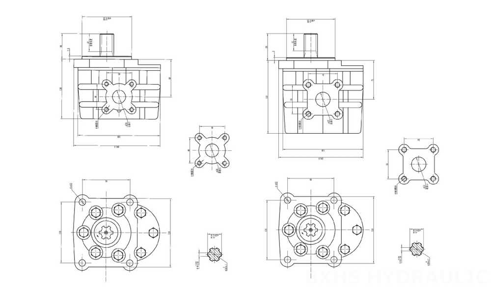 NSH-10 10 cc/rev 液压齿轮泵 drawing image