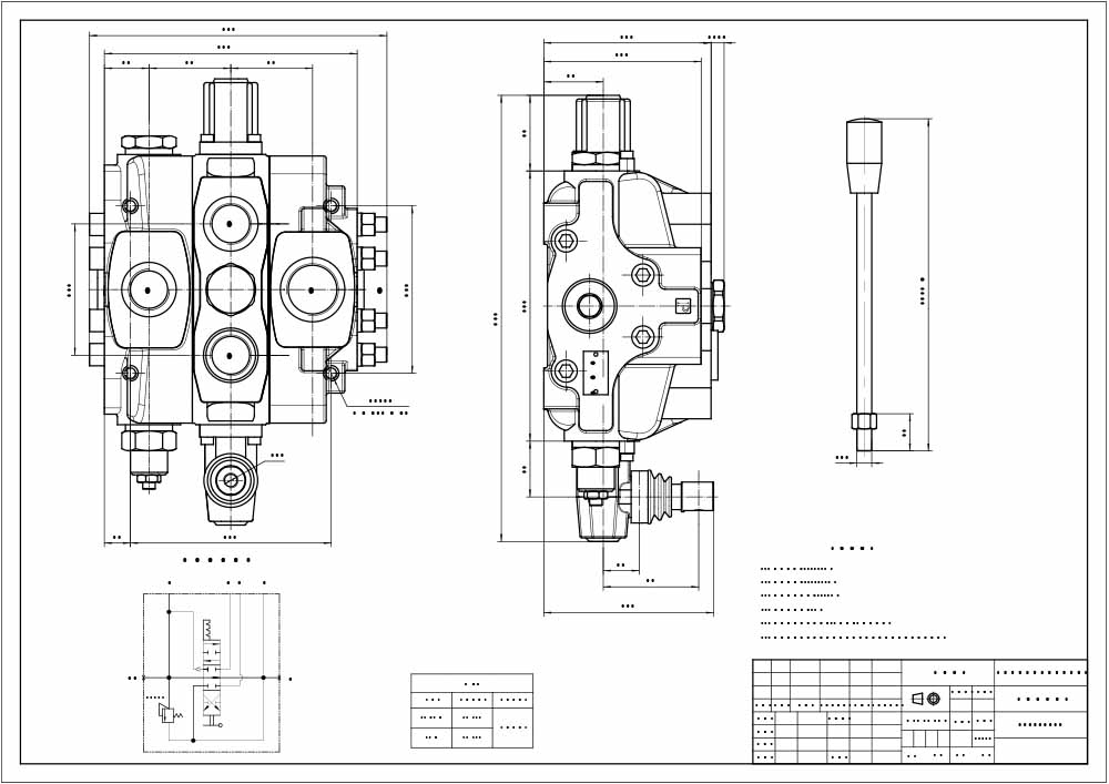 SD25 手控 1路 分片换向阀 drawing image